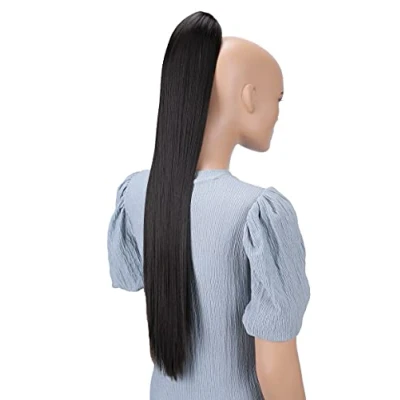 Imagen de CAISHA Postizo De 70 cm Trenza Cola Caballo Liso Extensiones Cabello Marrón H79
