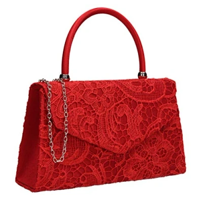 Imagen de SwankySwans Embrague elegante de encaje Kendall para mujer, Rojo (Red), Talla única