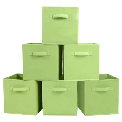 Imagen de Powerking Cesta Plegable de Almacenamiento Ropa Cubos, contenedores y cajones (Verde, 6)