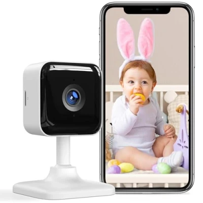 Imagen de GNCC Camara Vigilancia Bebe, 1080P Vigilabebes con Vision Nocturna, Detección de Sonido y Movimiento, Audio Bidireccional, Notificación en Tiempo Real, SD Nube, Compatible Alexa &amp; Google, 2.4GHz