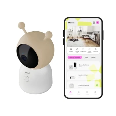 Imagen de OMAJIN by Netatmo, Cámara Vigilabebés Inteligente 2K HD, Visión Nocturna, Alerta llantos, Audio bidireccional, Canciones, Ruido Blanco, luz, Medidor Humedad/Temperatura, SD/Cloud, App Control, OBC 01