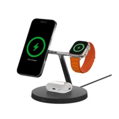 Imagen de Cargador Inalámbrico Belkin Boostcharge Pro 3 En 1 Magsafe Negro