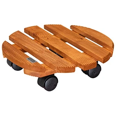 Imagen de Wagner Soporte con Ruedas para Plantas, Madera Maciza FSC, Castaño, Capacidad de Carga 100 kg