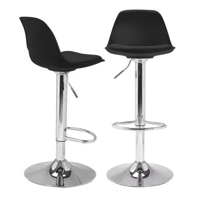 Imagen de idmarket Juego de 2 taburetes bar diseño negro