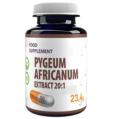 Imagen de Pygeum Africanum 20000mg equivalente (100mg de extracto 20:1) 90 cápsulas veganas, estandarizadas al 13% fitoesteroles, alta potencia, sin gluten ni OGM