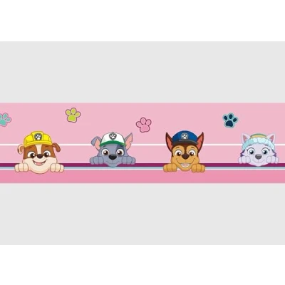Imagen de Cenefa autoadhesiva de la Patrulla Canina Sei Feliz para habitación infantil, AG Design 500 x 14 cm AWBD 8006