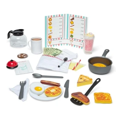 Imagen de Melissa &amp; Doug Juego de Accesorios Cocina y Comida Madera, Mesa con 41 Piezas realistas, Creativo, Regalo para niños o niñas 3 4 5 6 7 8 años