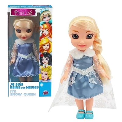 Imagen de Fairytale Princess, Muñeca de 25 cm, con Traje Princesa y Accesorios, Modelo Reina Las Nieves, Juguetes para niños a Partir 3 años, GIOCHI PREZIOSI, FAT001
