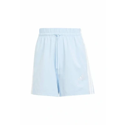 Imagen de adidas Mujer Essentials 3 Stripes Cotton Shorts, Glow Blue/White, XS