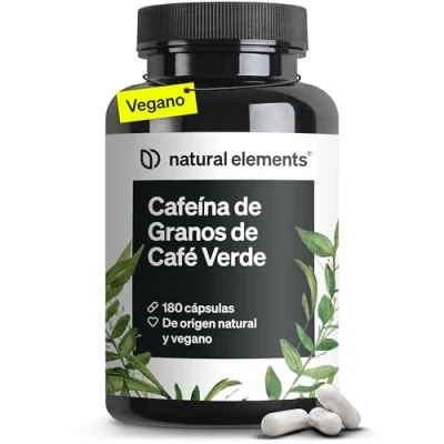 Imagen de cafeina capsulas 200 mg de natural por cápsula 180 cápsulas alternativa a los comprimidos cafeína veganas, alta dosificación probadas en laboratorio Alemania