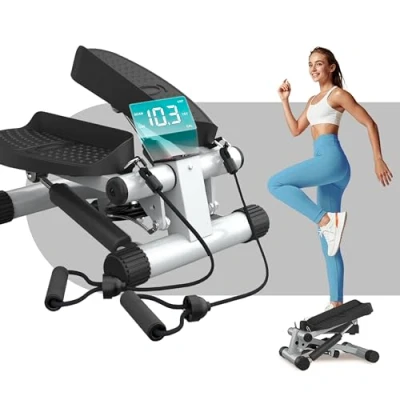 Imagen de Niceday Mini paso a con bandas de resistencia, arriba abajo, máquina escaladora, ejercicio entrenamiento en casa, brazos piernas y cuerpo completo