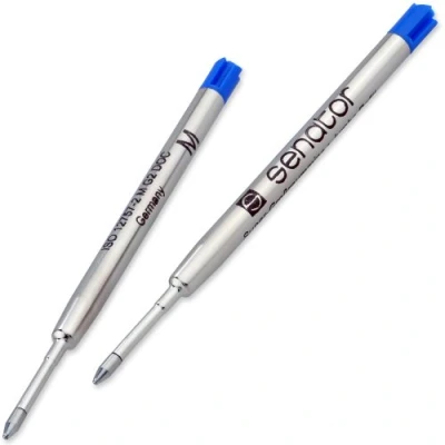 Imagen de Senator G2 M 140 9 2BL Recambio para bolígrafo (2 unidades, metal), color azul, ancho de trazo: 1,0 mm, tipo Parker M, ISO 12757 2 indeleble