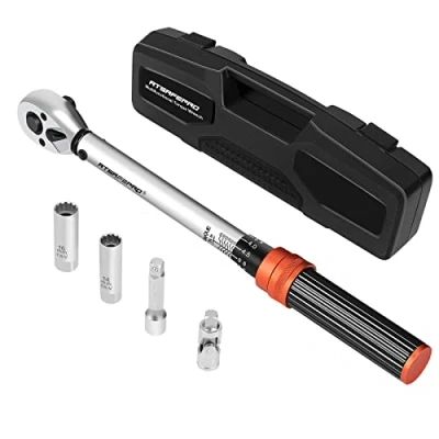 Imagen de ATsafepro Llave Dinamometrica 3/8 inch 10 60 Nm,Llave Moto,Chave Dinamométrica Coche 72 Dientes con Varilla de Extensión Universaly Vaso
