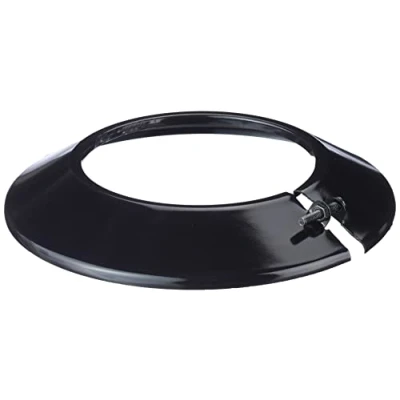 Imagen de S&amp;M 485190 Embellecedor vitrificado color negro Ø100 mm Rosetón para conductos de estufas y chimeneas, resiste la corrosión aguanta hasta 900 C Ajustable fácil limpiar