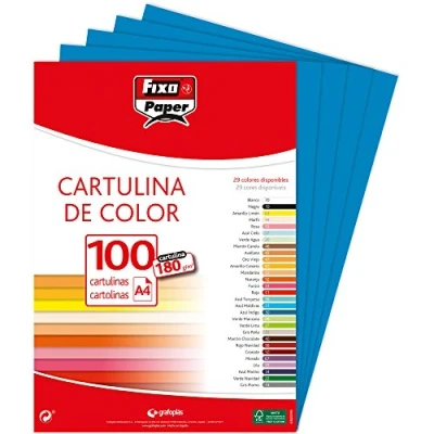 Imagen de Fixo Paper 11110430 Paquete de cartulinas A4 100 unidades color azul índigo, 180g