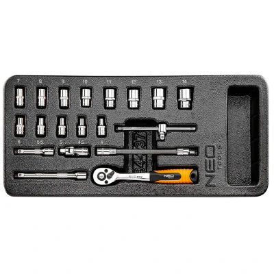 Imagen de NEO TOOLS 84 237 Módulo herramientas 19 4,4.5,5,5.5,6,7,8, 9,10,11,12,13,14 mm Acero cromo vanadio hexagonal 1/4