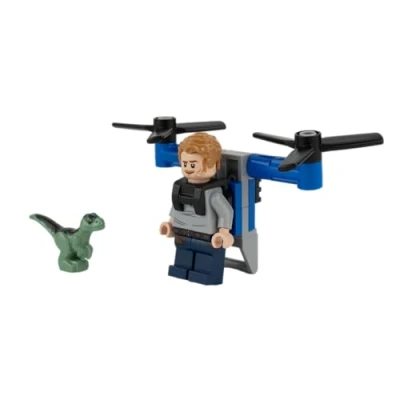 Imagen de LEGO Jurassic World: Owen Grady Minifigura con Jetpack y Baby Raptor