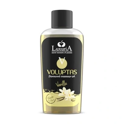 Imagen de INTIMATELINE Voluptas Vainilla Gel de Masaje Comestible, Estimulante con Efecto Cálido para Todo el Cuerpo, Acción Hidratante y Suavizante, Sabor Vainilla, 100ml