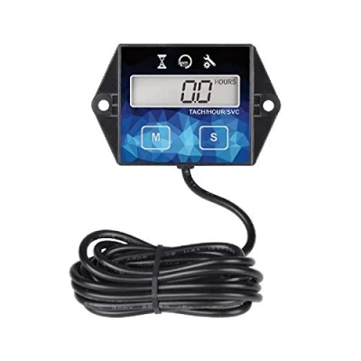 Imagen de Jayron JR HM011F Contador de Horas con Tacómetro Digital Autoalimentado,Recordatorio Mantenimiento Programable Cuenta Regresiva,uso para Cortacésped,Equipo Eléctrico Exteriores