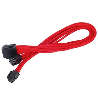 Imagen de SilverStone SST PP07 EPS8R Cable Extensor enfundado 30cm EPS 8pines a EPS/ATX 4+4pines, Rojo