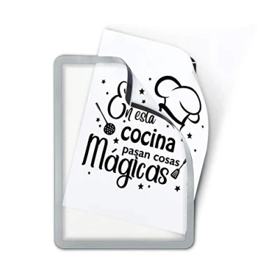 Imagen de TARIFOLD 194950 Set de 2 marcos porta anuncios imantado dorso adhesivo reposicionable en PVC, color plata