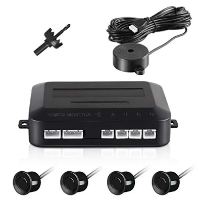 Imagen de Sensores de Aparcamiento, Aolead Sensor Aparcamiento Coche Radar Reserva con 4 y Bibi Alerta Sonido Negro