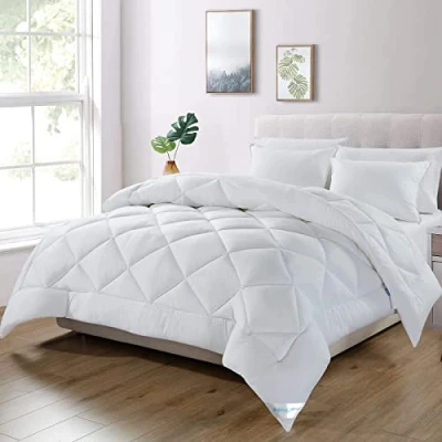 Imagen de WAVVE Edredón Relleno Nórdico 220x240 cm para Cama 135/150 / 160, de Fibra 300gr/m², Ligero, Suave, Transpirable Otoño e Invierno (240x220 cm)
