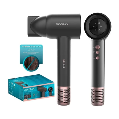 Imagen de Secador Cecotec Bamba IoniCare RockStar Nano IonTech, Tecnología Plasma, 1600 W, 3 temperaturas, velocidades, Pantalla, Control inteligente, Black