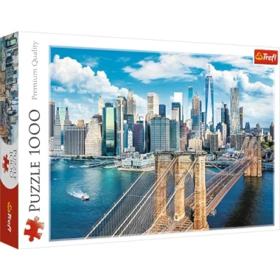 Imagen de Trefl Puente de Brooklyn, Nueva York, EE.UU. Puzzle 1000 Piezas Paisaje Urbano, Rascacielos, Entretenimiento Creativo, Diversión, Puzzles clásicos para Adultos y niños a Partir 12 años