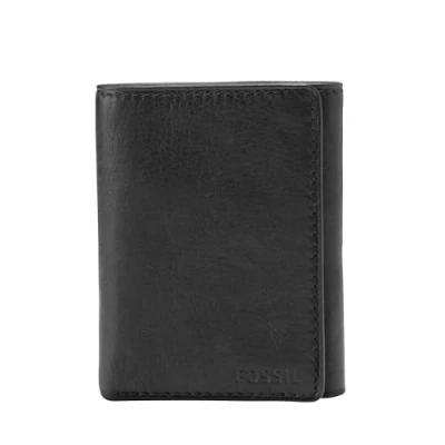 Imagen de Fossil Ingram Cartera de piel plegada para hombre Negro talla única