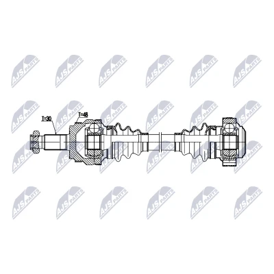 Imagen de NTY NPW BM 205 Árbol de Transmisión Eje trasero, derecha 684mm Caja cambios manual, automática BMW: X3