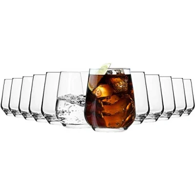 Imagen de Krosno Vasos de Agua Jugo Tumbler Conjunto 12 Piezas 400 ML Splendour Collection Perfectos para Uso en Casa, Restaurante y Fiestas Apto Lavavajillas