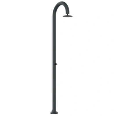 Imagen de Sined Luna Timer Gris Ducha De Aluminio Doble Conexión Agua Fría Lateral o Inferior En Tubo Interior Único Temporizador Con Superior y Mezclador Redondo