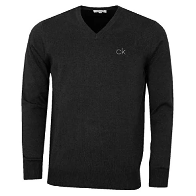 Imagen de Calvin Klein Golf Hombre con Cuello en V Tour Suéter Charcoal Marl L