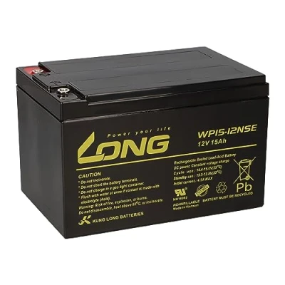 Imagen de Batería de 12 V 15 Ah Pb plomo WP15 12NSE Ciclo Compatible 12Ah 13Ah 14Ah 16Ah AGM 6 DZM etc.