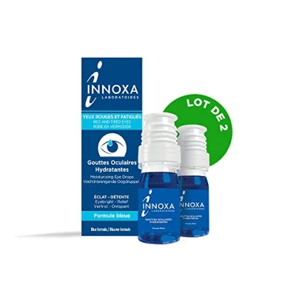 Imagen de INNOXA Gotas Azules para los ojos Blanquea rojos Hidrata secos y cansados Fórmula original Estéril sin conservantes 2x10ml