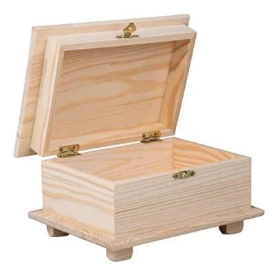 Imagen de Rayher Cofre madera con tapa y cierre, 10,5x19x13,5 cm, decoración almacenaje, 64509505