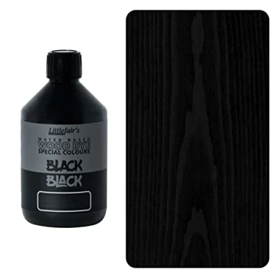 Imagen de Littlefair&#039;s Tinte para Madera 500ml Acabado Premium, Fácil de Usar Y Limpiar Basado en Agua, Seguro Ecológico Disponible Muchos Colores Color: Negro