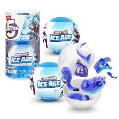 Imagen de 5 Surprise Dino Strike Ice Age, Misterio, Coleccionable, Mini, Dinosaurio, (2 Capsules)