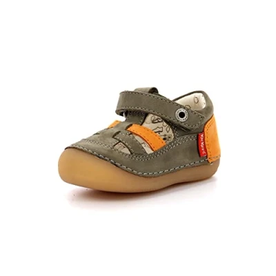 Imagen de Kickers Sushy Zapatos con cierre adhesivo para niños, Talla: 26, Kaki/orange