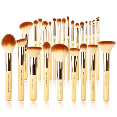 Imagen de Jessup Brochas de Maquillaje Profesional, Set para Base,Polvo,Sombra Ojos,Rubor,Mezcla,Delineador Ojos, 25pzs Kit Herramientas Cosméticas Sintéticas Bambú T135