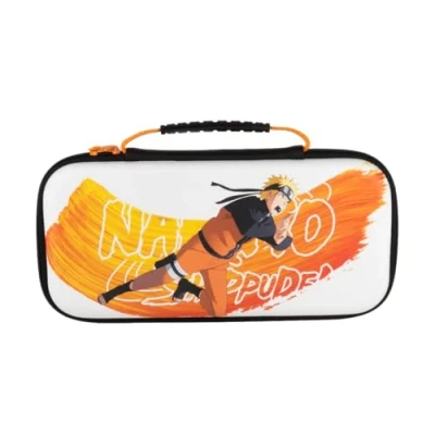 Imagen de Konix Naruto Shippuden Funda protectora y de transporte Nintendo Switch, Switch OLED 2 Espacio para 8 juegos Diseño Blanco