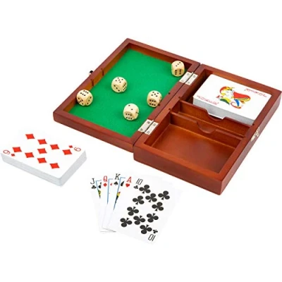 Imagen de Small Foot 11363, 2 Juegos de Cartas y 5 Dados, con Caja Almacenamiento. MAU Juguetes, Multicolor (11363)