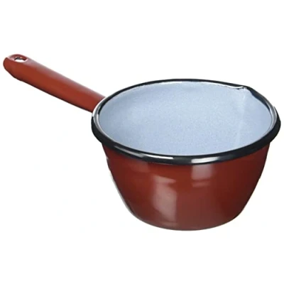 Imagen de IBILI Cazo conico con pico marron, 12 cms, Acero esmaltado, Apto para induccion