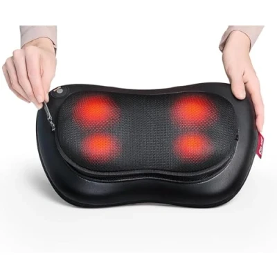 Imagen de ALLJOY Cojín Masajeador Cervical y Espalda, Masaje Shiatsu Cuello Lumbar con Calor, Electrico 3 Niveles 4 Nodos Rotación 3D, Regalos para Mujeres Hombres Coche Hogar Oficina