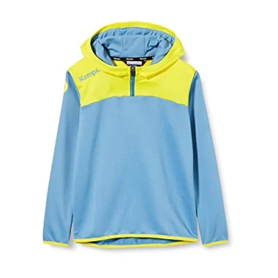 Imagen de Kempa Emotion 2.0 Quarter Zip Hoody Sudadera, Hombre, Dove Blue/Lime Yellow, XL