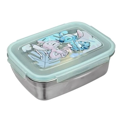 Imagen de Undercover fiambrera Disney Stitch con cierre de goma acero inoxidable 550 ml capacidad sandwichera escolar para niños