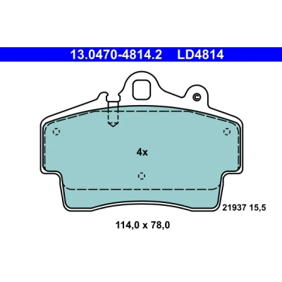 Imagen de ATE Ceramic 13.0470 4814.2 Juego de pastillas freno preparado para indicador desgaste, excl. contacto avisador desgaste PORSCHE: Boxster