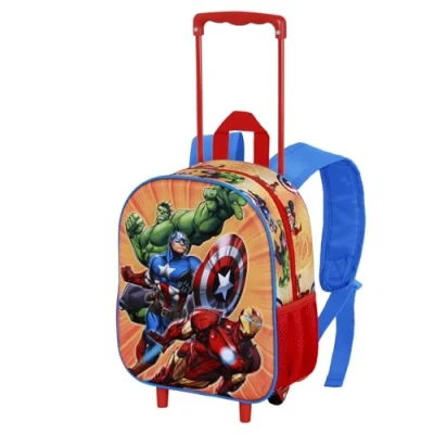 Imagen de Karactermania Marvel The avengers Attack Small 3D WITH Wheels Trolley para niños, Talla: One Size, red
