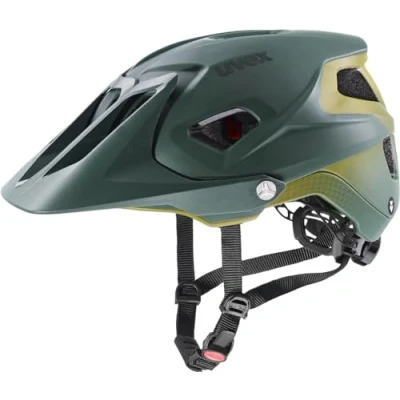 Imagen de uvex quatro integrale Tocsen, casco MTB ligero unisex, incluye sensor de caídas ajuste talla individualizado, forest, mustard matt, 56 61 cm